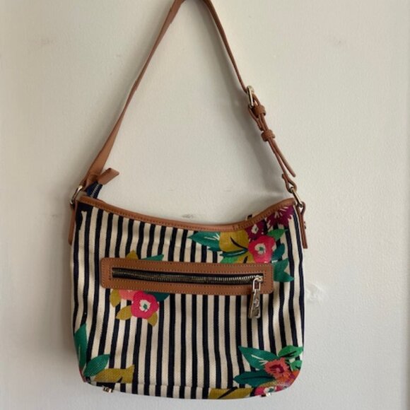 SPARTINA 449 Shelter Cove Linen Leather Shoulder Tote Bag - Picture 8 of 16
